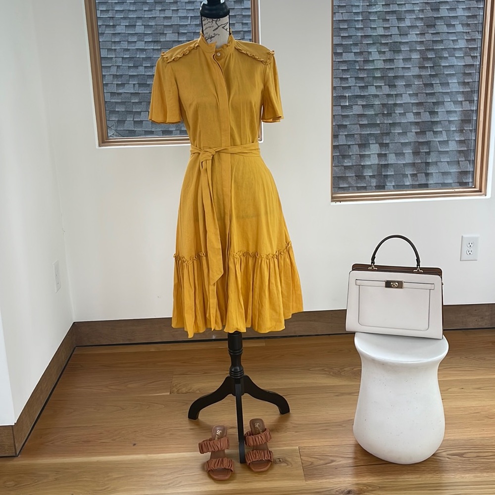 Donna Morgan Yellow MIDI Dress